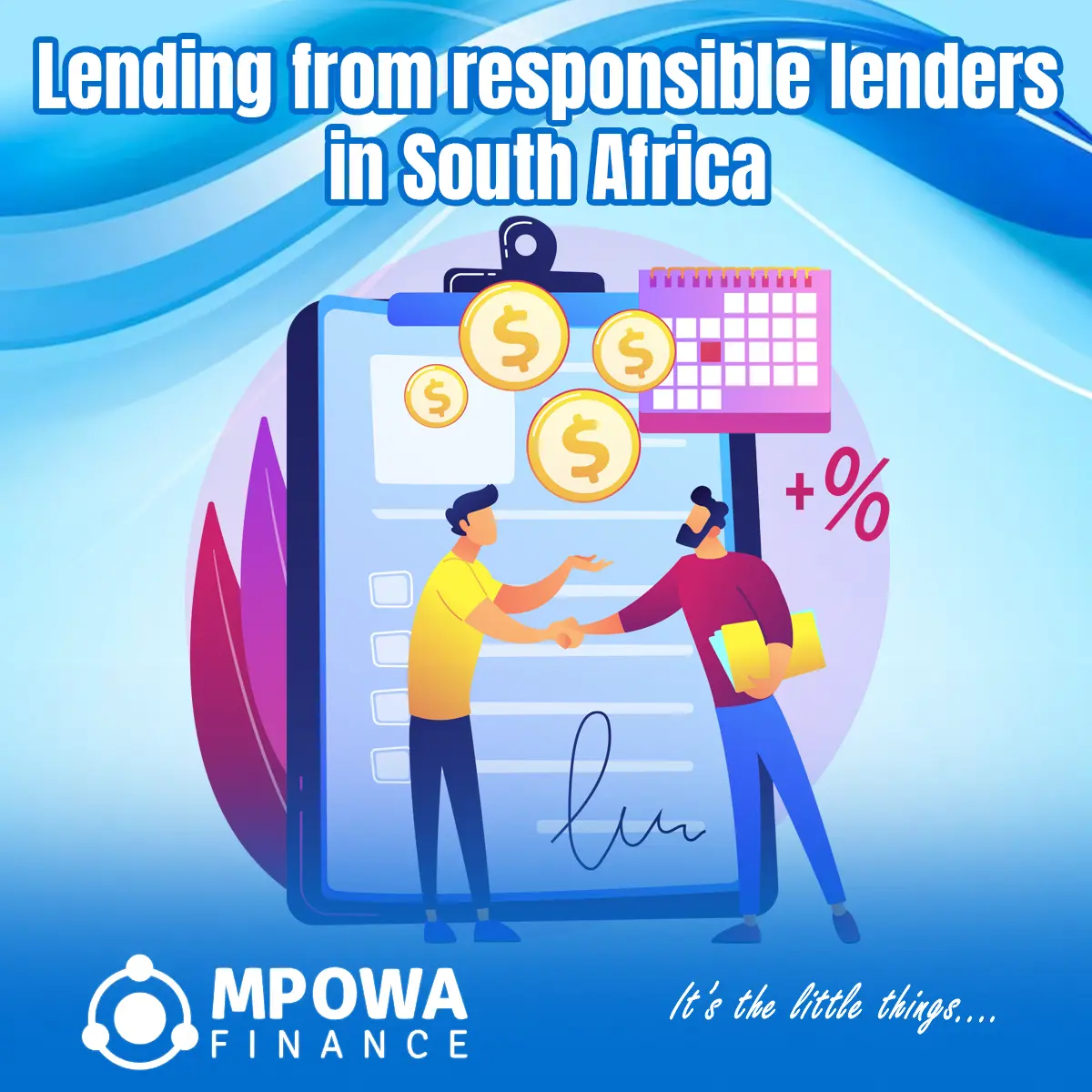 South African signing a transparent loan agreement with a responsible lender